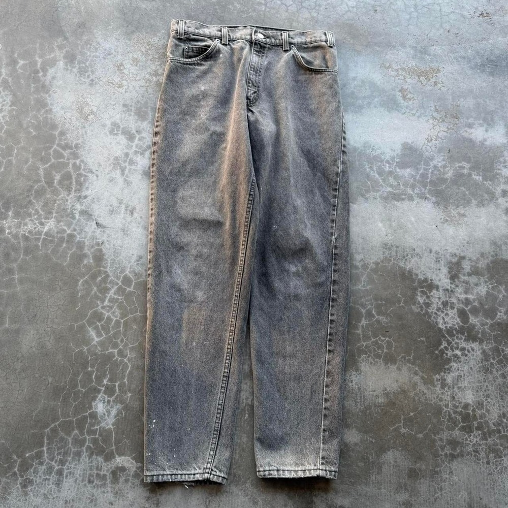 Vintage 90's made in USA faded black Levi's 550 oranges tab denim jeans  32x31
